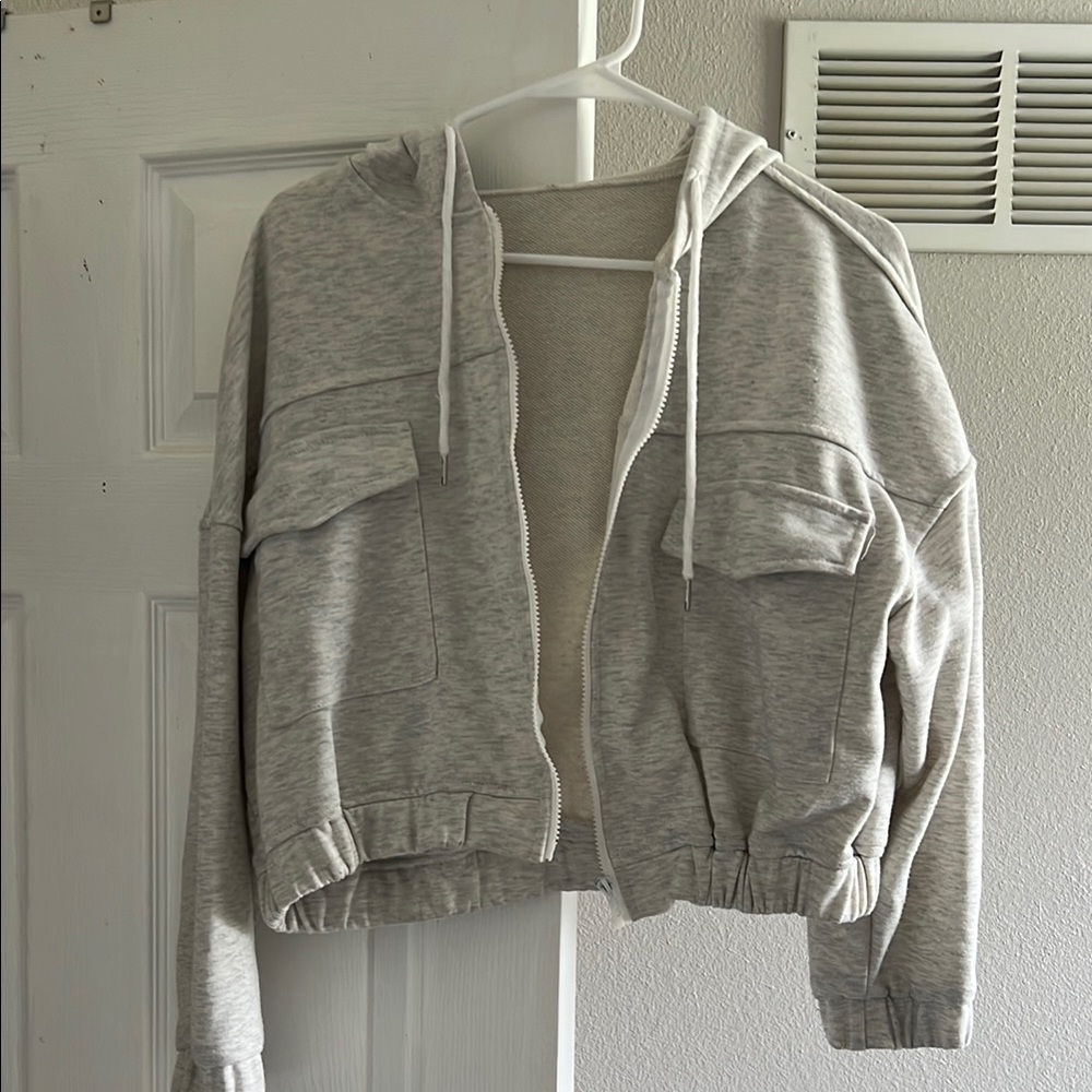 SHEIN Gray Hooded Jacket